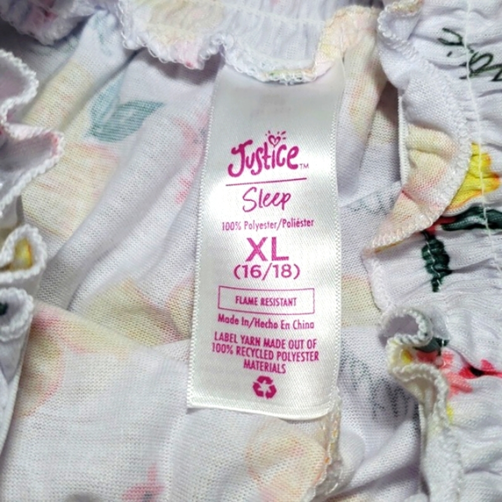 NWT Justice Girls Smocked Tank &Short Pajama Set &Scrunchie, 2-Piece Sz 16/18 - Picture 12 of 16